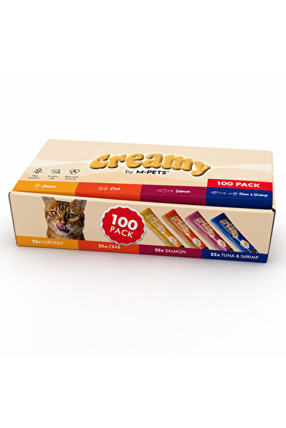 M-PETS CREAMY 4 LEZZET 100LÜ PAKET 100X15GR