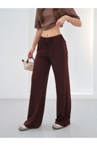 Paw Garage Women's Amy Modal Fabric Wide Leg Pants with Double Pockets at the...