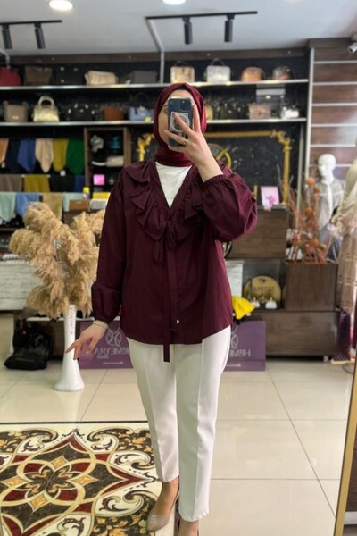 HÜMEYRA BUTİK Ruffle Collar Shirt