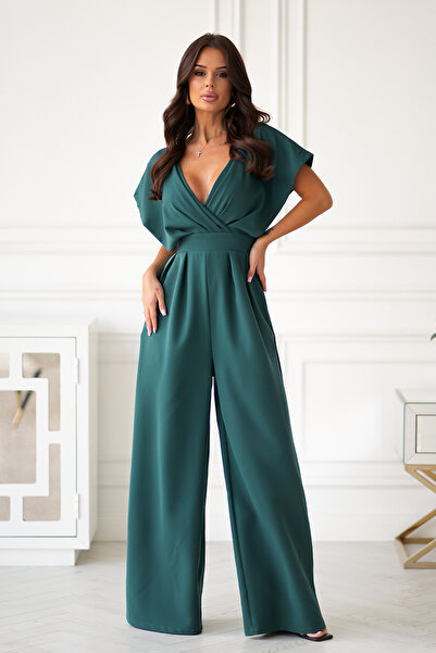 OEM Elegant Women's Green Bi-Cotton Jumpsuit - Model 289-13