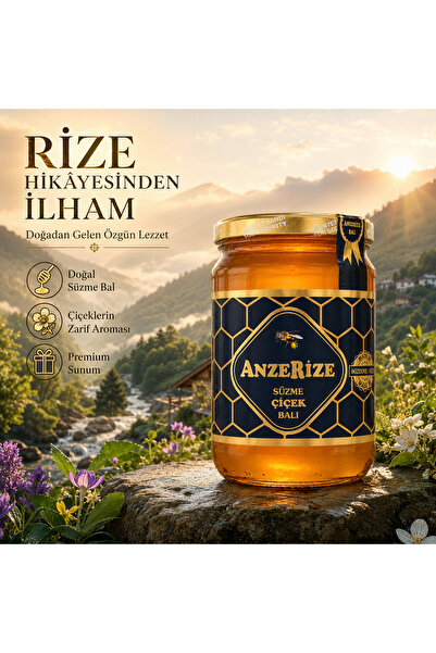 ANZERİZE Süzme Çiçek Balı 970 g Cam Kavanoz