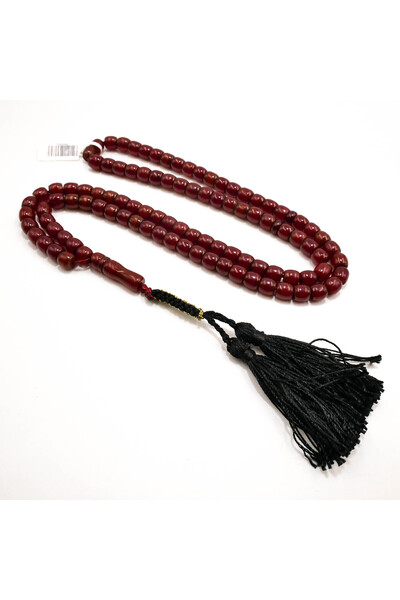 Generic Vintage Old Afghani Muski Rosary 99 Beads 8.5x8mm Deep Burgundy Praye...