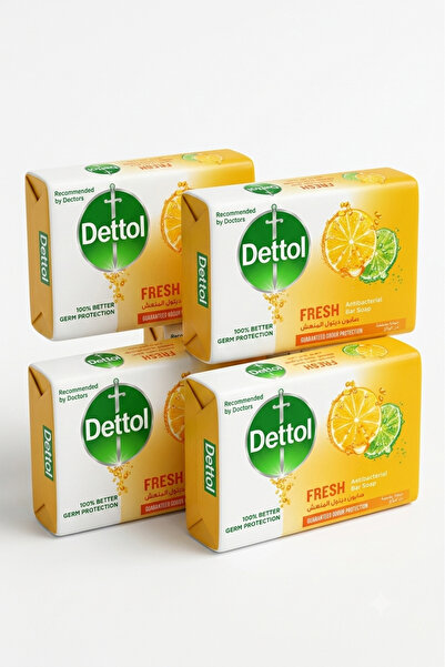 Dettol Dettol Dettol Soap Bar Fresh Lemon & Orange Blossom - 120g * 4
