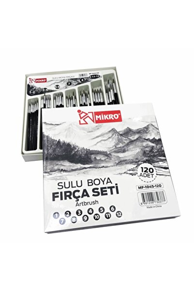 Mikro Profesyonel 120 Parça Premium Sulu Boya Ve Akrilik Resim Fırça Seti