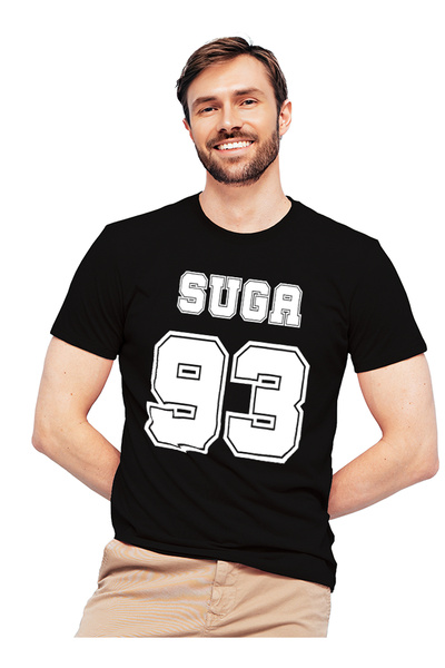 Generic عالم الموضة تيشرت قطن بطباعة عالية الجودة بتصميم BTS SUGA93