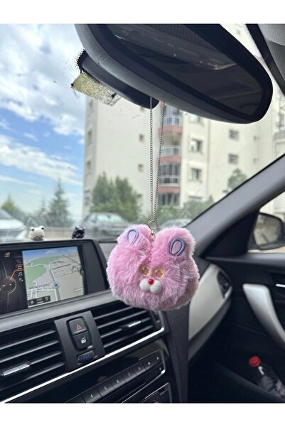 senfida Automobile Rear View Ornament Pink Cat Face Rear View Ornament Pink C...