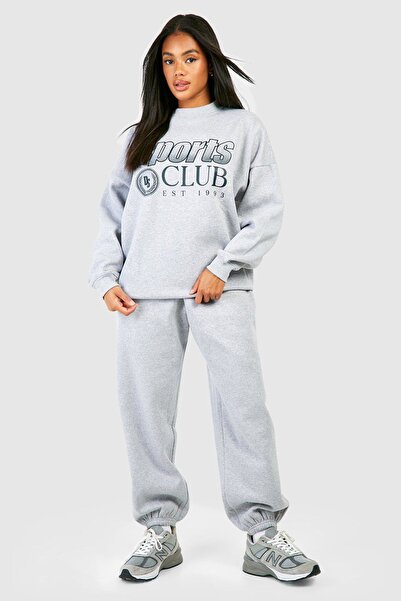 Boi Sports Club 1993 Tracksuit Set - Gray Printed Set Jogger Sweatshirt with ...