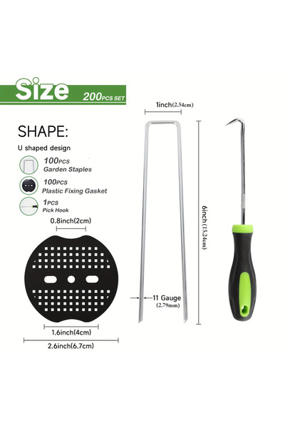Choice3 200 pcs 100/200/400pcs 6 Inch Hot-dip Galvanized Landscape Staples Pl...