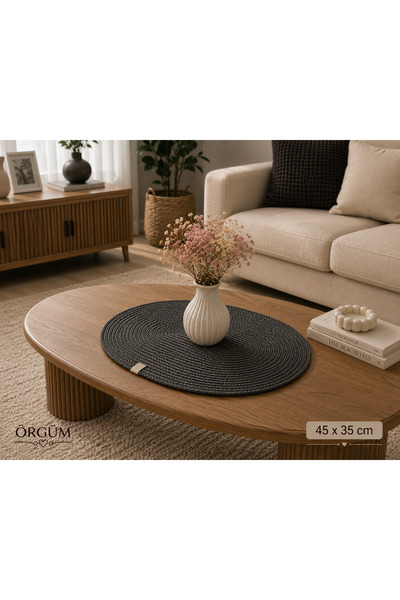 ÖRGÜM Runner 45X35 cm Oval Coffee Table Cover