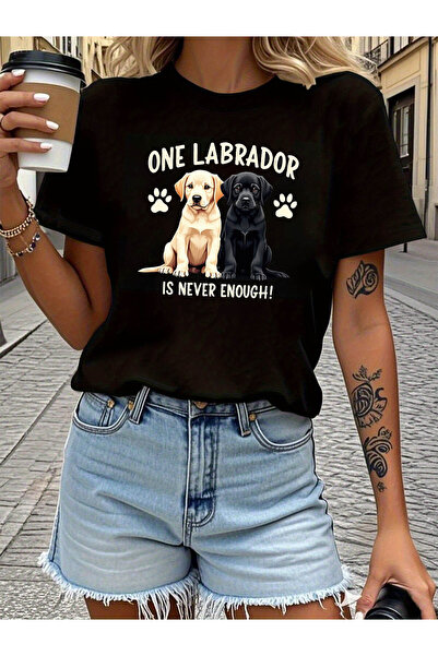 12 HERTZ تي شيرت مطبوع عليه عبارة "ONE LABRADOR IS NEVER ENOUGH"، قميص كاجوال...