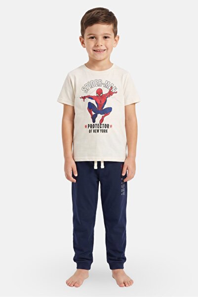 Marvel Kids Boy 2 Pcs Spiderman Print T-Shirt And Pants Pajama Set, Multicolor