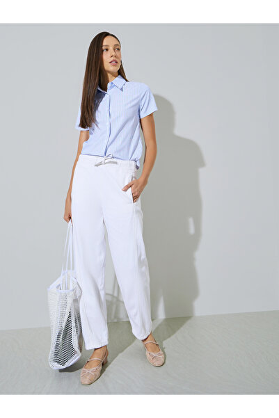Styli White Barrel Fit Jogger Style Jeans