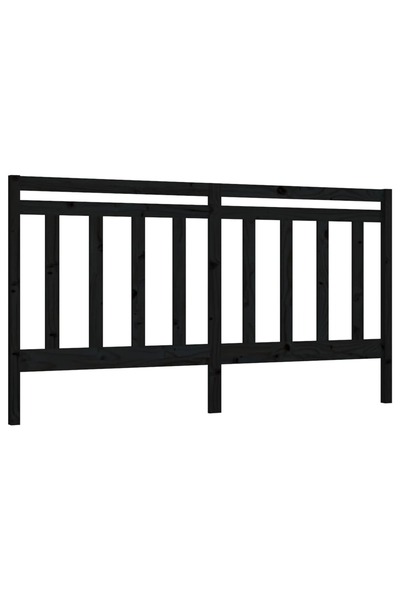vidaxl Tăblie de pat, negru, 186x4x100 cm, lemn masiv de pin