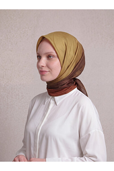 Ayshara Color Transitioning Gradient Patterned Double-Sided Scarf - Brown Mus...