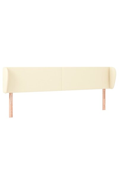 vidaxl Tăblie de pat cu aripioare crem 203x23x78/88 cm piele ecologică