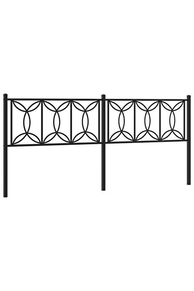 vidaxl Tăblie de pat de schimb metalică, negru, 200 cm