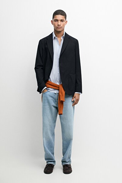 Massimo Dutti Soğuk yünlü yapısal blazer