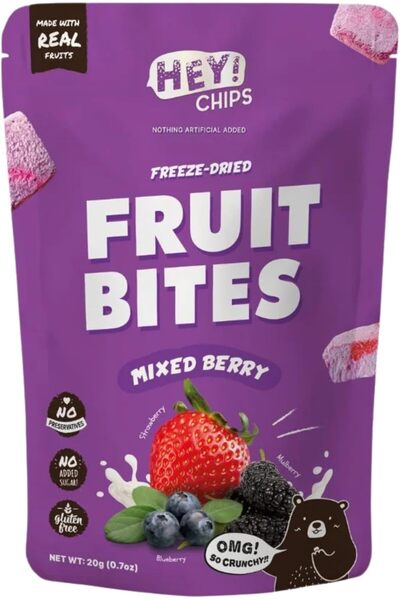 Chips مرحباً! قطع فواكه التوت المجففة بالتجميد (20 جرام)
