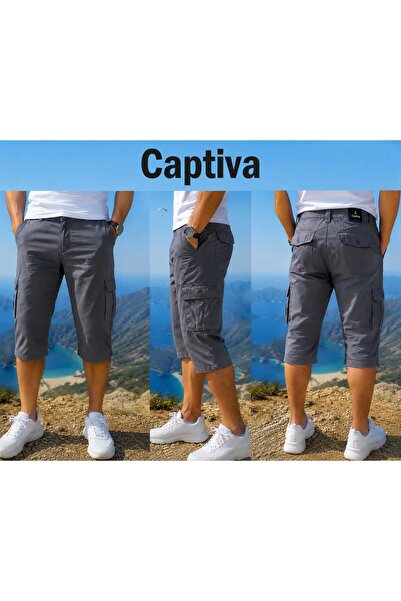 reepi Captiva Lycra Bumbac Țesătură Buzunar Cargo sub genunchi Bermuda Capri