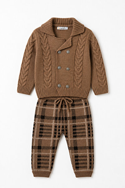Babyhola Baby Boy Knitwear Cardigan Pants Winter Set 23110