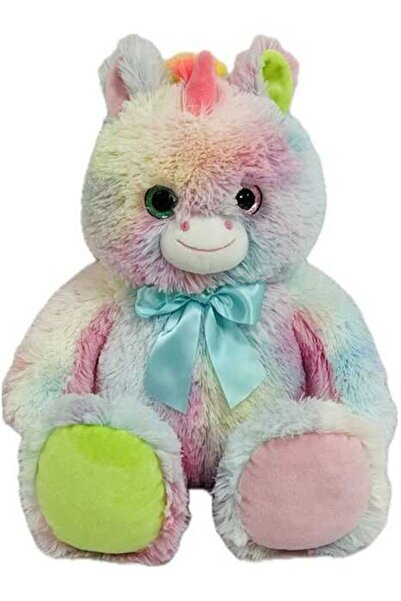 JPT Rainbow Plush Unicorn with Turquoise Bow Tie
