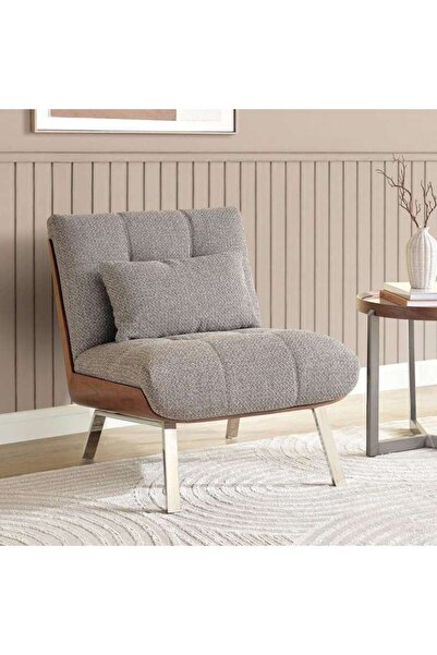 PAN HOME CAPITONNE SINGLE SEATER SOFA- DARK BROWN