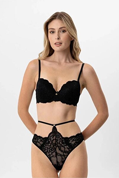 Pierre Cardin 4901 Dantelli İpli Destekli Push Up Sütyen Takım