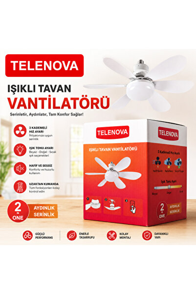 TELENOVA 40W Işıklı Tavan Vantilatörü