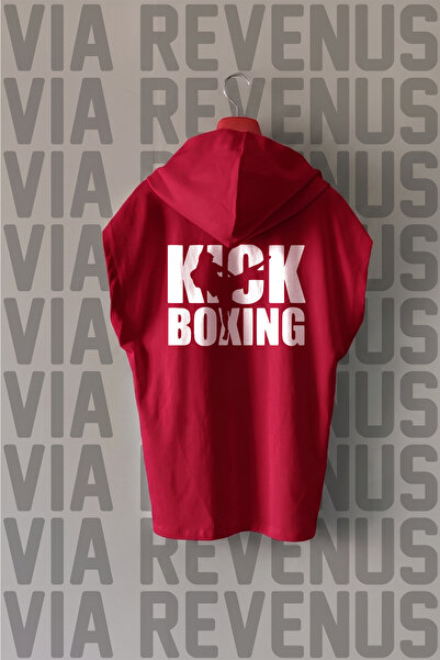 Vordevia Kick Boxing Front and Back Printed Zero Sleeve Hooded 100% Cotton Sp...