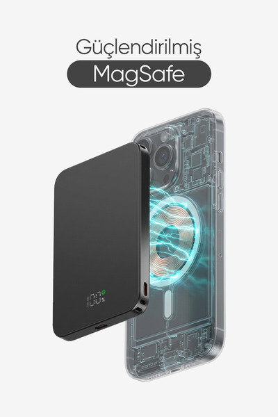 Feny SNP-3020 Magsafe Powerbank 5000mAh Slim 22.5W Hızlı Şarj Led Ekran İnce Powerbank Şarj Cihazı