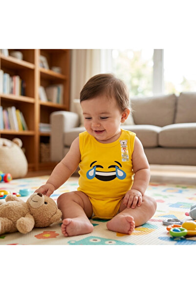 CUBBUX Unisex Baby Yellow Sleeveless Bodysuit - Baby Sleeveless Bodysuit Romp...