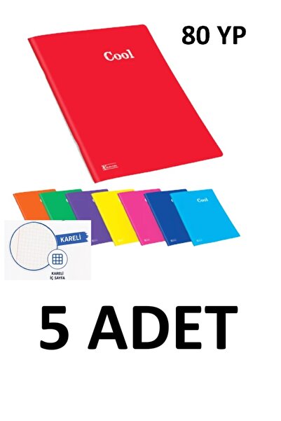 KESKİN COLOR 5 قطع من دفتر ملاحظات A4 مكون من 80 ورقة بغلاف من البولي بروبيلي...