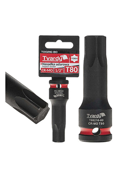 Tvardy Cheie tubulară de impact TORX 1/2 ", T80, Cr-Mo, T00216-80