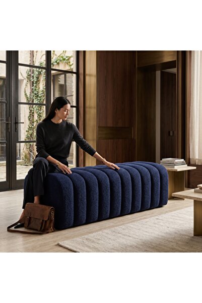 Framgan Luxury Yarma Bench – 8 Yarmalı Gövde, Bej Döşeme, Hol ve Yatak Ucu İçin