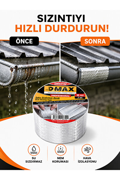 Zeyn Gross DMAX 96 mm x 2 m Sakız Sızdırmaz Bant | Butil Alüminyum Folyo İzol...