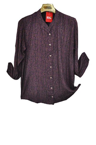 elma abone Plus Size Mother's Viscose Button-Up Shirt