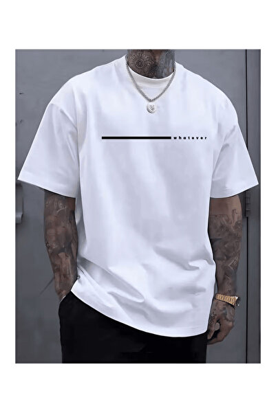 Generic Brand Modern Line Design "Whatever" Oversize T-Shirt