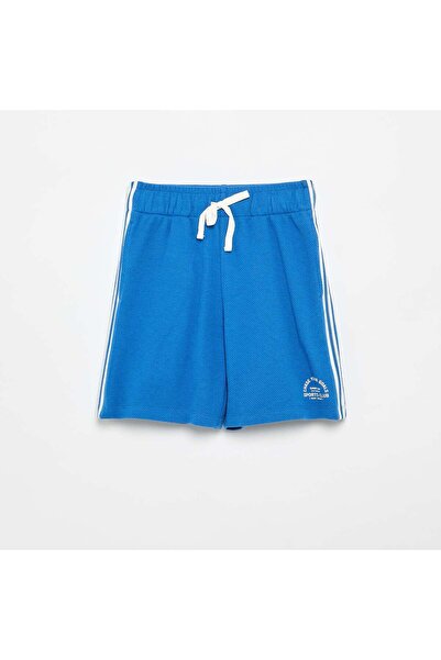 KIABI Relaxed Shorts with Contrasting Side Stripes BLUE
