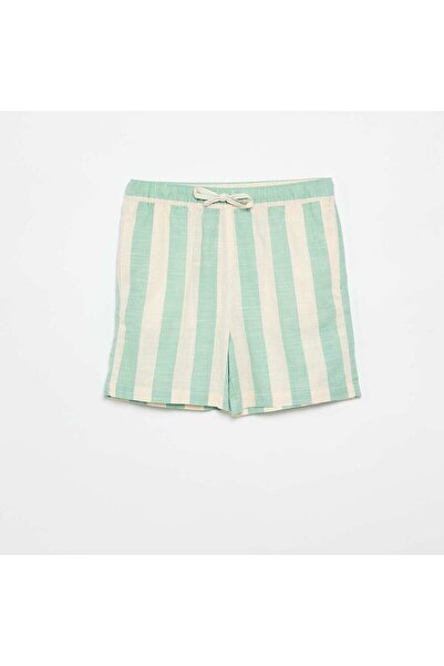 KIABI Striped shorts with elasticated waist GREEN