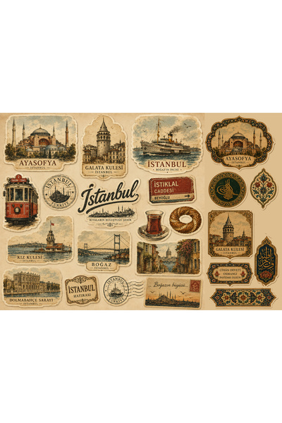 TELLGRAF Istanbul Themed Sticker Set (21X30 cm 1 Set)