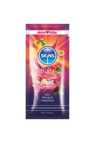 Skins Φρουτώδες λιπαντικό με βάση το νερό, μάνγκο & φρούτο του πάθους, μίας δ...