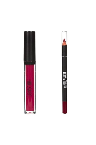 Ushas Set luciu de buze și creion, 3.8 ml – finisaj atrăgător și buze puse în...