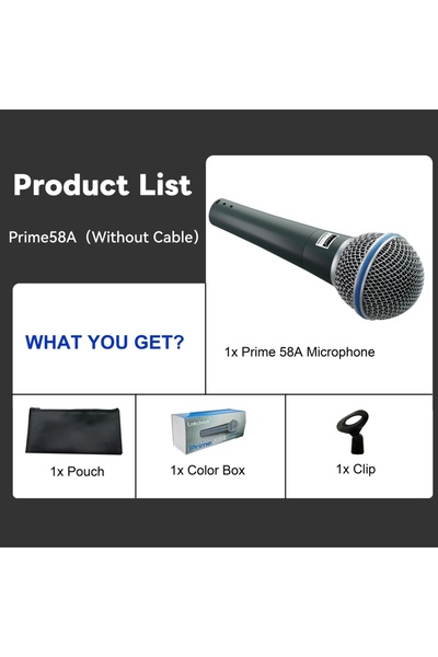 Choice1 Prime58AWithoutCable Lokchonk Dynamic Vocal Microphone Cardioid Patte...