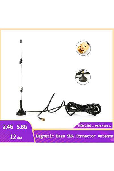 Choice هوائي خارجي داخلي بقاعدة مغناطيسية 2.4G/5G بقوة 12dBi مع موصل RP-SMA ل...