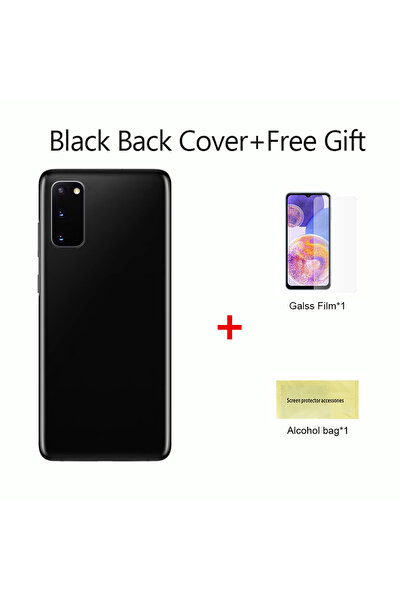 Choice غطاء خلفي زجاجي ثلاثي الأبعاد لبطارية S20 باللون الأسود، غطاء خلفي لله...