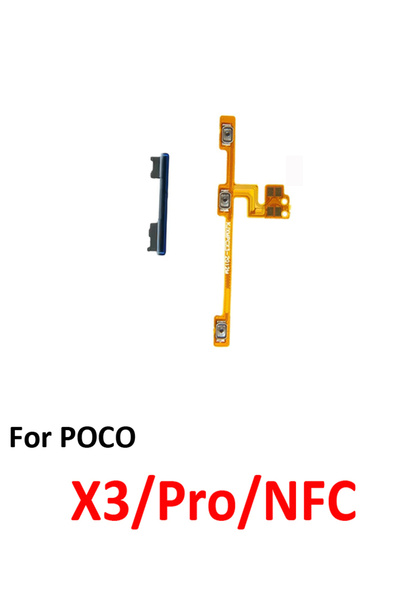 Choice7 كابل مرن أزرق اللون لهاتف بوكو بوكوفون X3 NFC X3 Pro، زر التحكم بالصو...