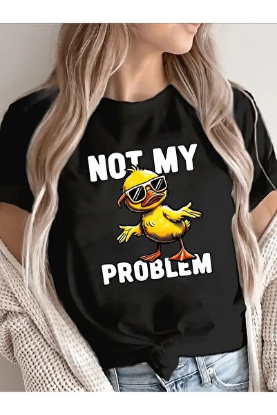 45 BPM تي شيرت نسائي بطبعة بطة من Not My Problem، تي شيرت قطني بأكمام قصيرة، ...