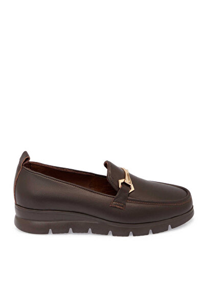 Tergan Kahverengi Hakiki Deri Kadın Loafer - K25S1AY68243-A24