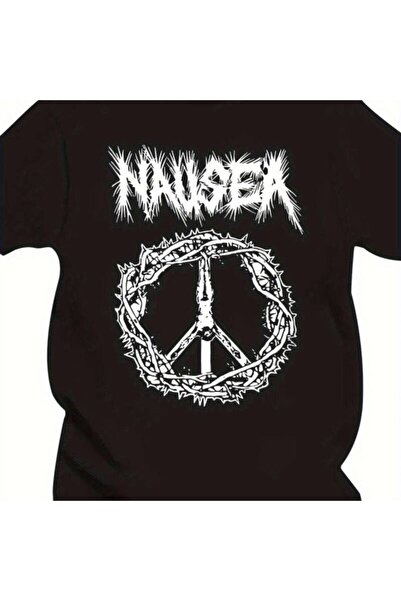 KYMC07 تي شيرت رجالي فضفاض بتصميم رسومي من Nausea Crust، قطن ثقيل 100%، بنمط ...