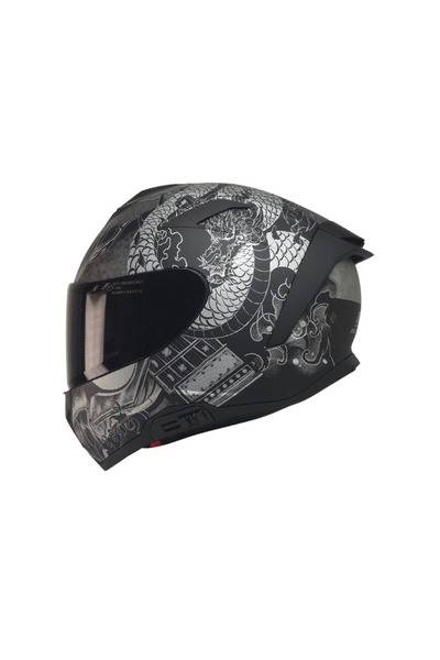MTS X340 Goldy Grey Full Face Motosiklet Kaskı - MotoDede